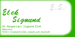 elek sigmund business card